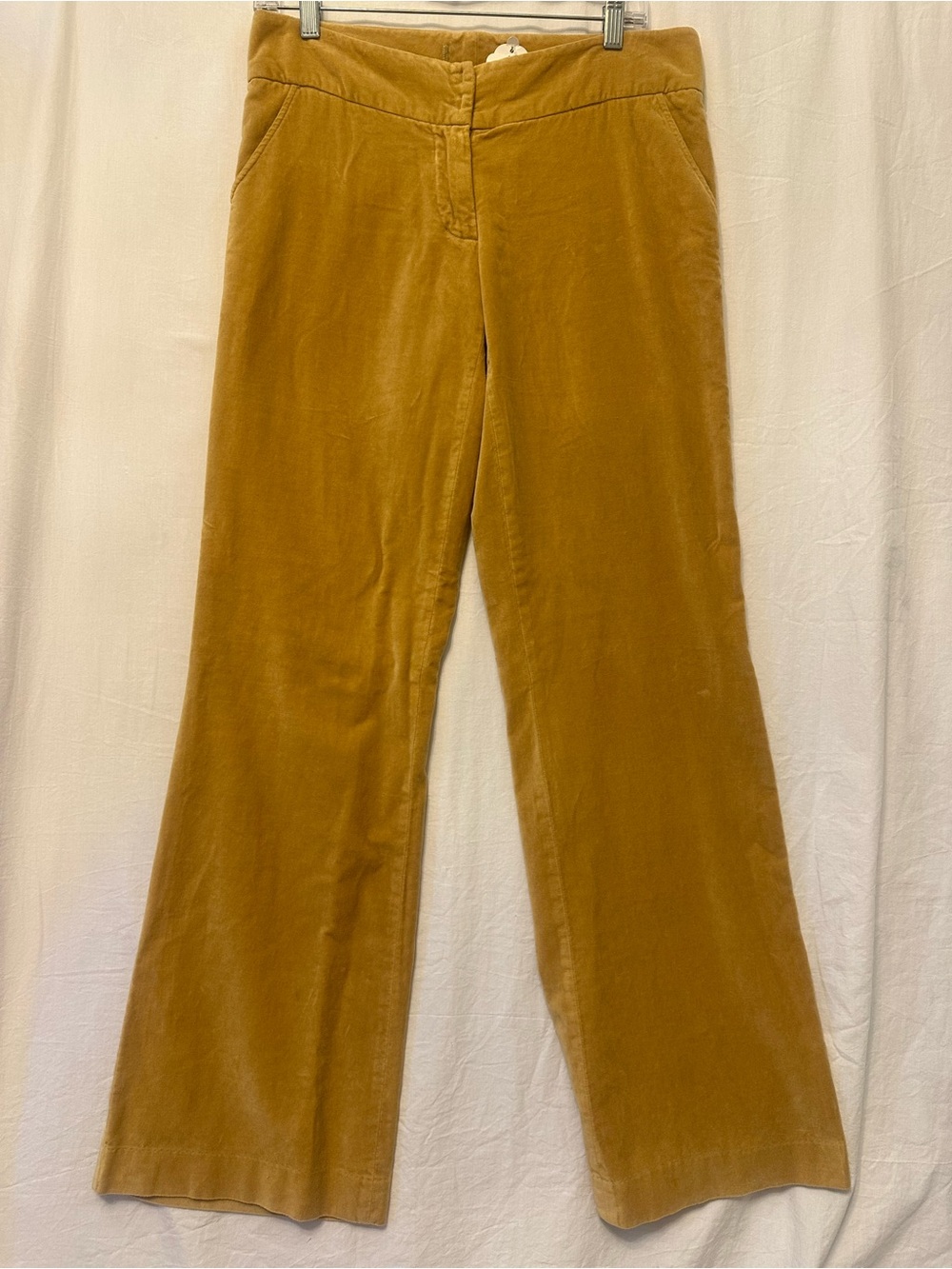 Johnny Was Golden Mustard Cotton Velvet Pants Straight Flair Leg Boho Luxury - Picture 3 of 9